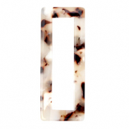 Hangers van resin rechthoek 40x16mm Mixed beige brown