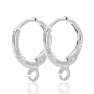 Metaal onderdelen TQ oorbel met 1 oog sluitbaar 13mm Antiek zilver