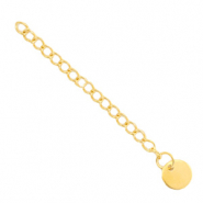 Benodigdheden van Stainless steel Roestvrij staal (RVS) verlengketting coin 8mm Goud