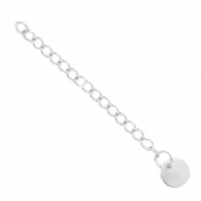 Benodigdheden van Stainless steel Roestvrij staal (RVS) verlengketting coin 8mm Zilver