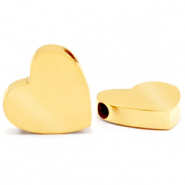 Kralen van Stainless steel Roestvrij staal (RVS) hart Goud