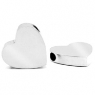 Kralen van Stainless steel Roestvrij staal (RVS) hart Zilver
