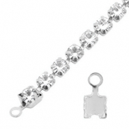 Metaal onderdelen TQ eindkap voor strass chain ketting 3mm Antique silver