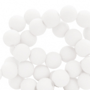 8 mm kralen van acryl matt White