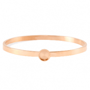 Polaris Steel bangle armband (RVS) met setting voor 7mm cabochon/Swarovski SS34 Ros&eacute; goud