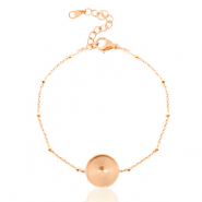 Polaris Steel armband (RVS) met setting voor 12mm cabochon ball Ros&eacute; goud