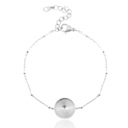 Polaris Steel armband (RVS) met setting voor 12mm cabochon ball Zilver
