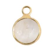 Hangers van natuursteen 10mm White crystal-gold