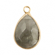 Hangers van natuursteen druppel Fossil grey-gold