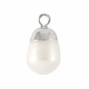 BQ Zoetwater parels bedel round Silver-natural white