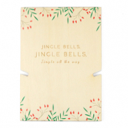 Kaartjes voor sieraden hout "jingle bells" Natural (natuurlijke kleur van het hout)