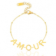 Armbanden van Stainless steel Roestvrij staal (RVS) "amour" Goud
