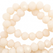 Facet kralen top quality disc 4x3 mm Vanilla delight beige-pearl shine coating