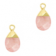 Hangers van natuursteen Blossom pink-gold