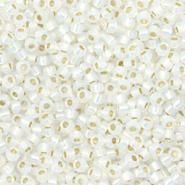 Miyuki 11/0 rocailles Gilt lined white opal 11-551