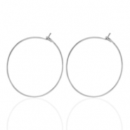 Oorbellen van Stainless steel Roestvrij staal (RVS) 20mm Zilver