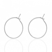 Oorbellen van Stainless steel Roestvrij staal (RVS) 15mm Zilver