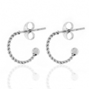 Oorbellen van Stainless steel Roestvrij staal (RVS) creolen 12mm Zilver