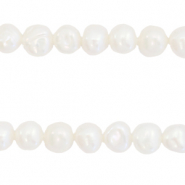 BQ Zoetwater parels nugget rond 5-6mm Natural white