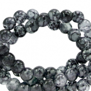 Glaskralen 4 mm gem&ecirc;leerd Dark grey