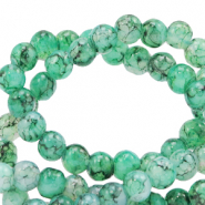 Glaskralen 6 mm gem&ecirc;leerd Green ash