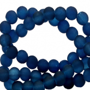 Glaskralen 4 mm mat Deep blue