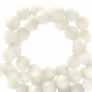 Super Polaris kralen 6 mm rond matt Brilliant white