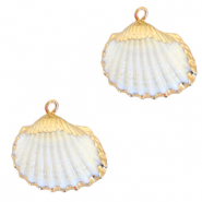 Schelp hanger special Kokkel Gold-White