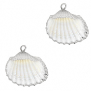 Schelp hanger special Kokkel Silver-White