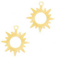 Bedels van Stainless steel Roestvrij staal (RVS) zon Goud