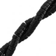 Natuursteen kralen disc 4mm Black