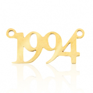 Bedels van Stainless steel Roestvrij staal (RVS) tussenstuk jaartal 1994 Goud