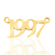 Bedels van Stainless steel Roestvrij staal (RVS) tussenstuk jaartal 1997 Goud