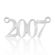 Bedels van Stainless steel Roestvrij staal (RVS) tussenstuk jaartal 2007 Zilver