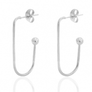 Oorbellen van Stainless steel Roestvrij staal (RVS) Zilver