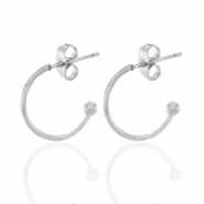 Oorbellen van Stainless steel Roestvrij staal (RVS) creolen Zilver