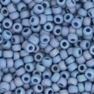 Miyuki 8/0 rocailles Opaque glazed frosted rainbow soft blue 8-4704