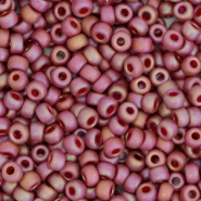 Miyuki 8/0 rocailles Opaque glazed frosted rainbow dark red 8-4696