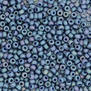 Miyuki 11/0 rocailles Opaque glazed frosted rainbow bayberry blue 11-4703