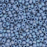 Miyuki 11/0 rocailles Opaque glazed frosted rainbow soft blue 11-4704