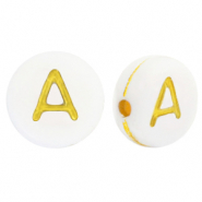 Acryl letterkralen A White-gold