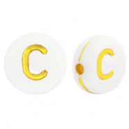Acryl letterkralen C White-gold