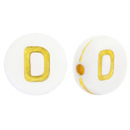 Acryl letterkralen D White-gold