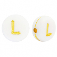 Acryl letterkralen L White-gold