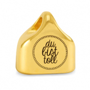 Metaal eindkapjes DQ "DU BIST TOLL" Mix & Match Goud (nikkelvrij)