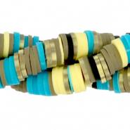 Kralen Katsuki 6mm Greige-blue-yellow mix