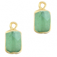 Hangers van natuursteen rectangle Ocean green-gold