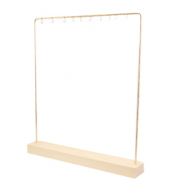 Sieraden display voor kettingen met houten voet Natural-gold