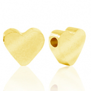 Kralen van Stainless steel Roestvrij staal (RVS) kralen heart Goud