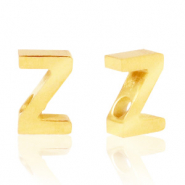 Kralen van Stainless steel Roestvrij staal (RVS) kralen letter Z Goud